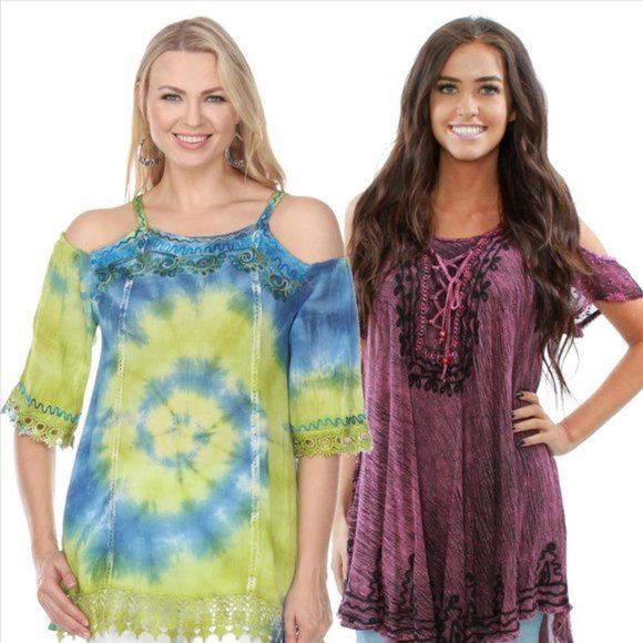 🌺Boho Short Sleeve Tunic S/M - Picture 4 of 10